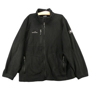 Eddie Bauer Men's EB230 Wind Resistant Full Zip Fleece Jacket Black XL Logo